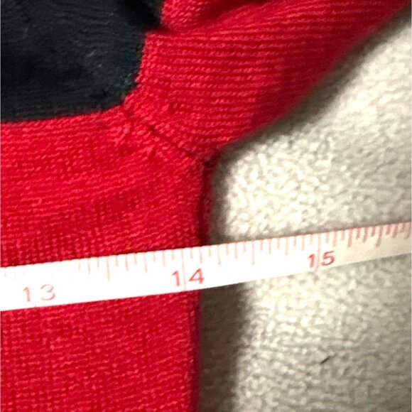 Striped Black & Red Cowl Neck Sweater Dress W/ Zipper Detail Moral Fiber S - Picture 6 of 7